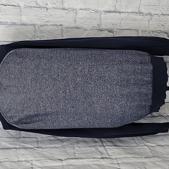 Express Button Down‎ Knit Ribbed Denim Women's Navy Blue Cardigan Sweater - Picture 6 of 8